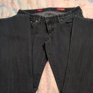 Express Blue Boot Cut Jeans with Lived-In Look